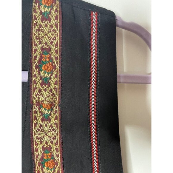 D D Designs Vintage Womens Vest Size Small Black Multi Tapestry Metallic Ribbon - Picture 7 of 12